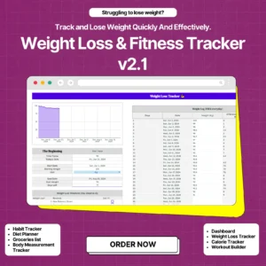 WEIGHT LOSS & FITNESS PLANNING SPREADSHEET V2.1
